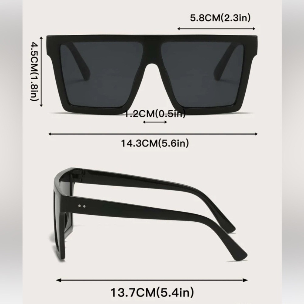 BOGO! The Janelle Oversized Womens flat Sunglasses & case - Boutique NEW - Picture 4 of 7